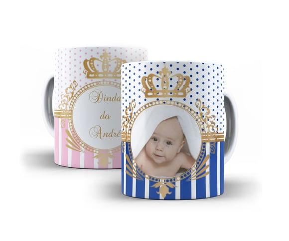 Caneca Batizado padrinhos de batismo Foto bebê foto real