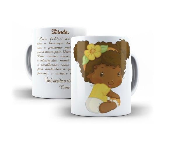 Caneca Batizado padrinhos de batismo menininha mensagem