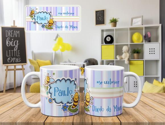 Caneca Batizado padrinhos de batismo Passarinhos