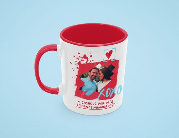 Caneca casados porém eternos namorados casal presente amor
