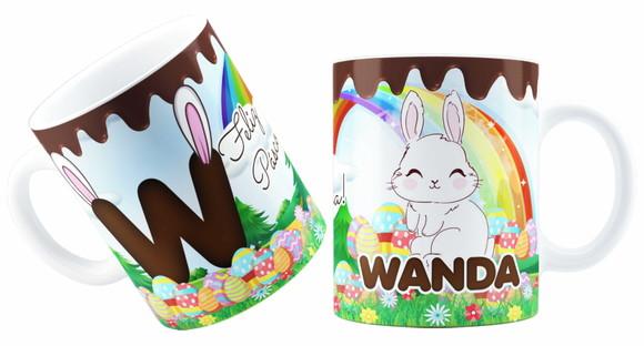 Caneca Coelhinho de Páscoa Personalizada com Nome Páscoa