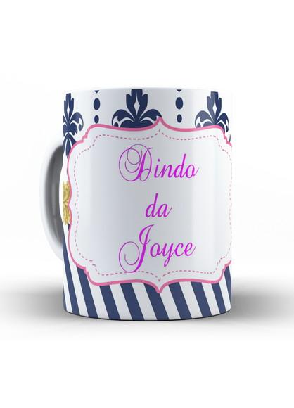 Caneca Convite Batizado Ursinha princesa arabesco