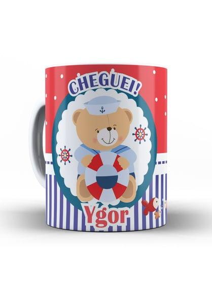 Caneca Convite Batizado Ursinho marinheiro
