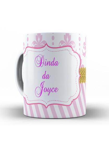 Caneca Convite Batizado Ursinha princesa arabesco
