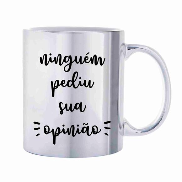 Caneca cromada lembrança espelhada caneca cromada