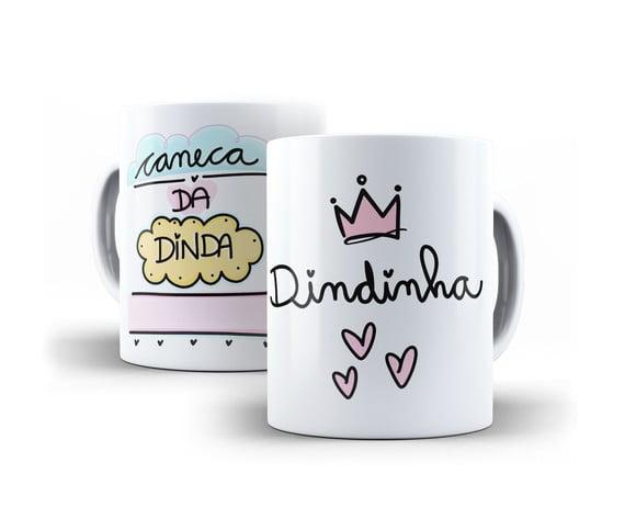 Caneca dindinha dinda batismo batizado presente dinda