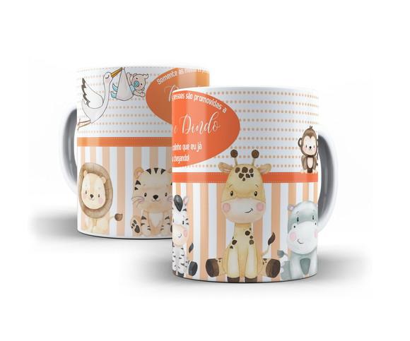 Caneca Dindo Dinda Prepare o Colinho Safari Convite Batismo