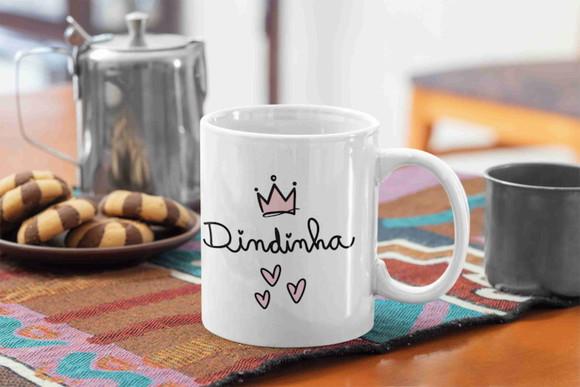 Caneca dindinha dinda batismo batizado presente dinda