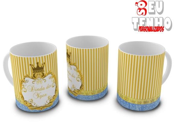 Caneca Dindo E Dinda Coroa Menino