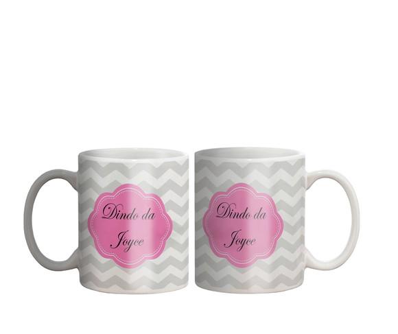 Caneca Dindo ou Dinda Chevron Menina