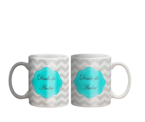 Caneca Dindo ou Dinda Chevron Menina