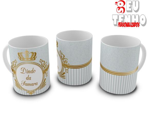 Caneca Dindo ou Dinda Provençal Presente Lembrança Batismo
