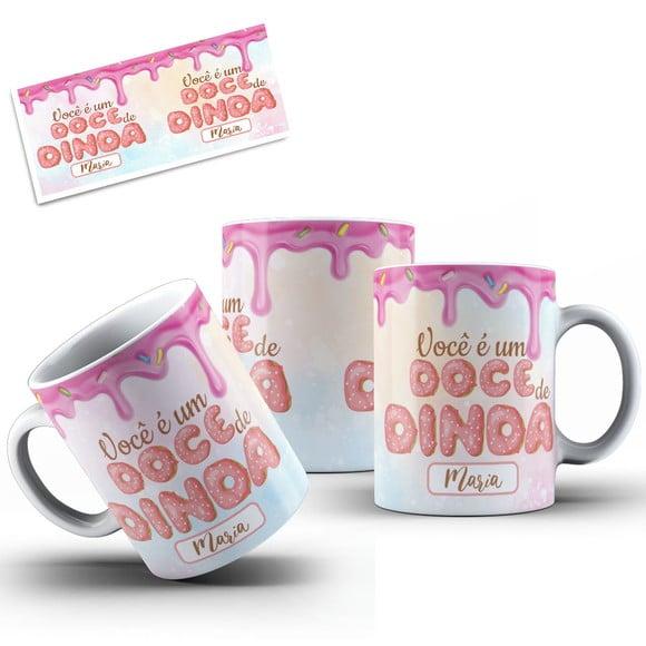 Caneca doce dinda presente dinda batizado presente madrinha