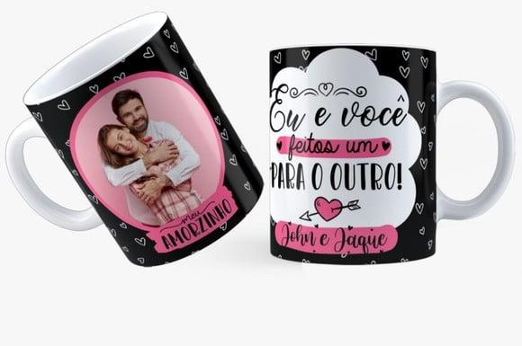 Caneca eu e você feitos um pro outro personalizado presente