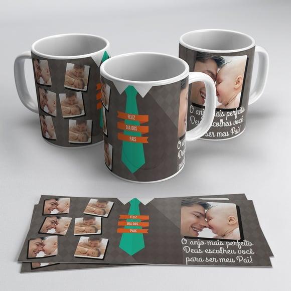 CANECA FELIZ DIA DOS PAIS C/ 7 FOTOS