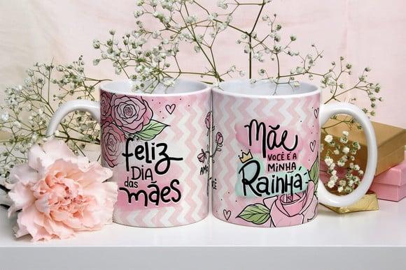 Caneca feliz dia das mães mãe rainha caneca cerâmica