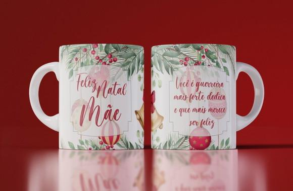 Caneca Feliz Natal Mãe Caneca de Porcelana Personalizada
