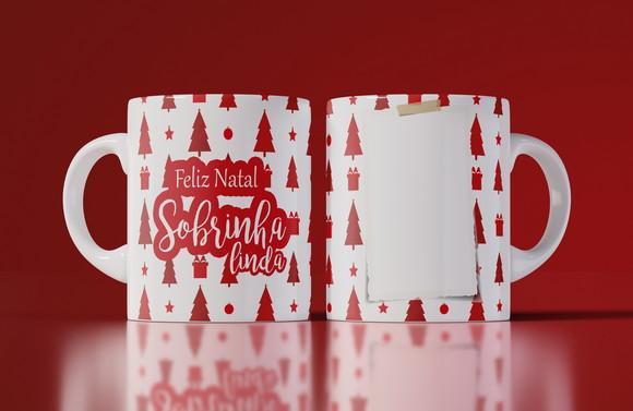 Caneca Feliz Natal Sobrinho Personalizada com Foto