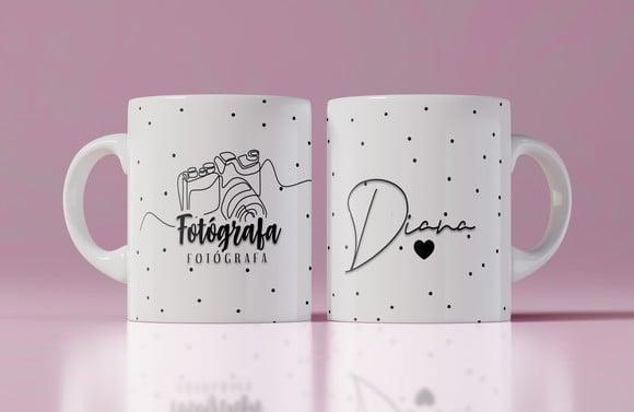 Caneca Fotografa caneca cerâmica personalizada fotógrafa