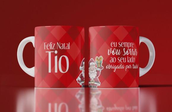 Caneca Feliz Natal Tio Presente de Natal Caneca Natal