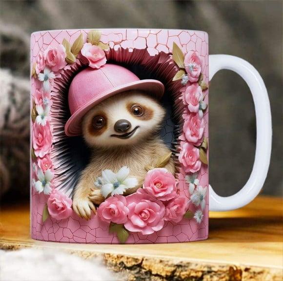 Caneca Guaxinin Personalizada Estampa 3d Personalizada