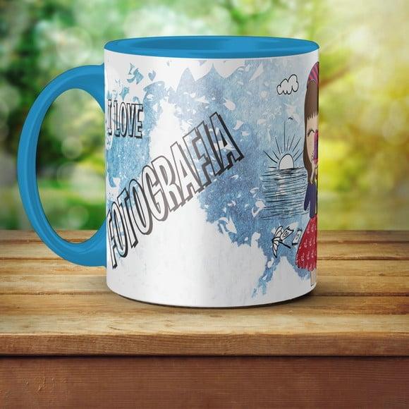 Caneca I Love Fotografia eu amo fotografia
