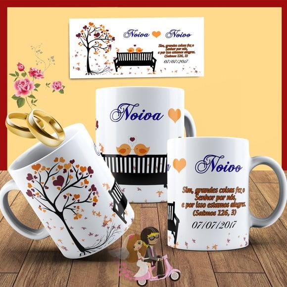 caneca lembrança de casamento grandes coisas fez o Senhor