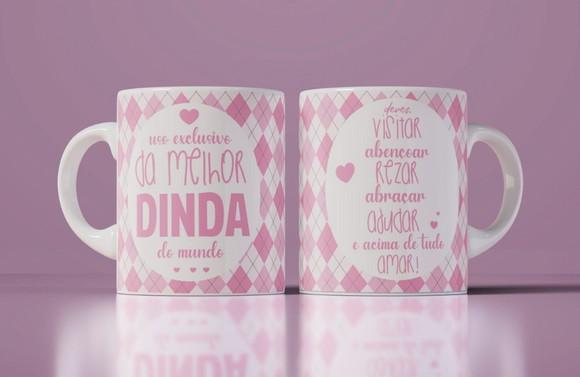 Caneca Melhor Dindo ou Melhor Dinda Padrinho Madrinha