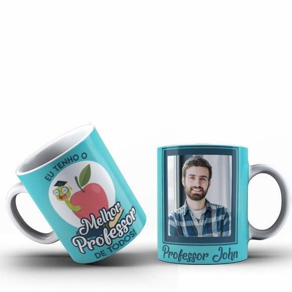 Caneca Melhor Professor de Todos Presente Professor