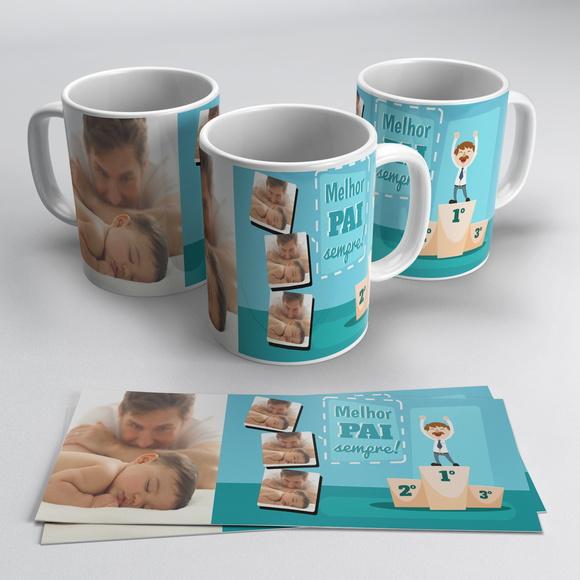 caneca melhor pai sempre com 4 fotos