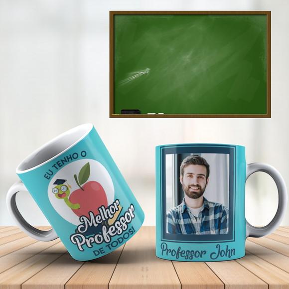 Caneca Melhor Professor de Todos Presente Professor