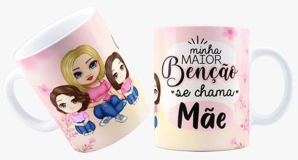 Caneca minha maior benção se chama amãea personalizado