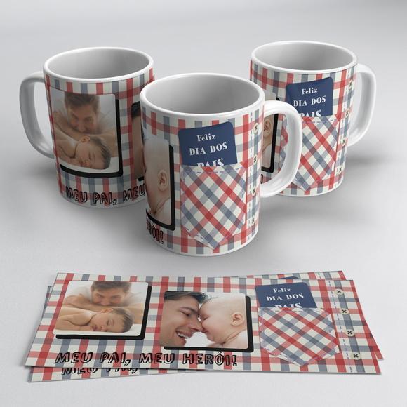 Caneca Meu Pai Meu Herói Personalizada Com Fotos Caneca Pai