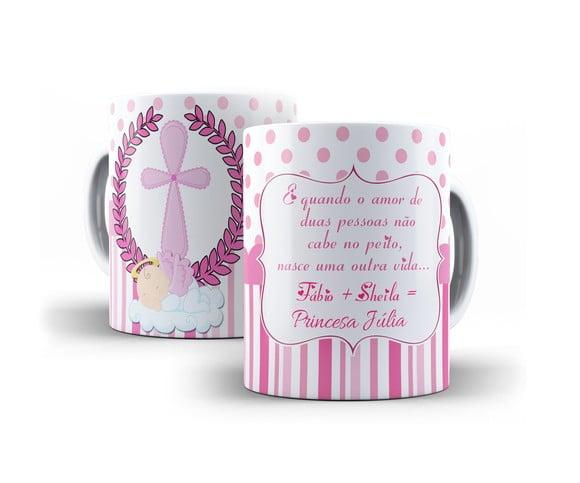 Caneca nascimento lembrança nascimento batizado