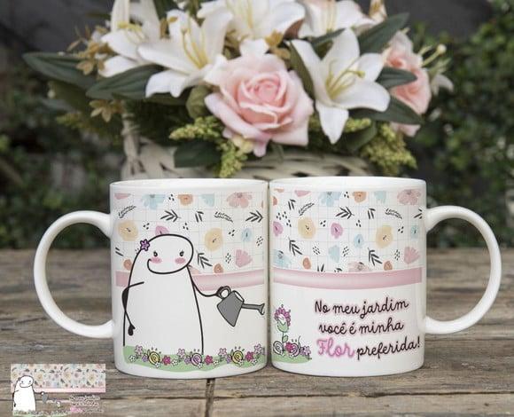 Caneca no Meu Jardim Você É a Mais Linda Florsonalizado Meme