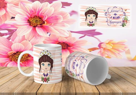 Caneca o sorriso é a melhor maquiagem