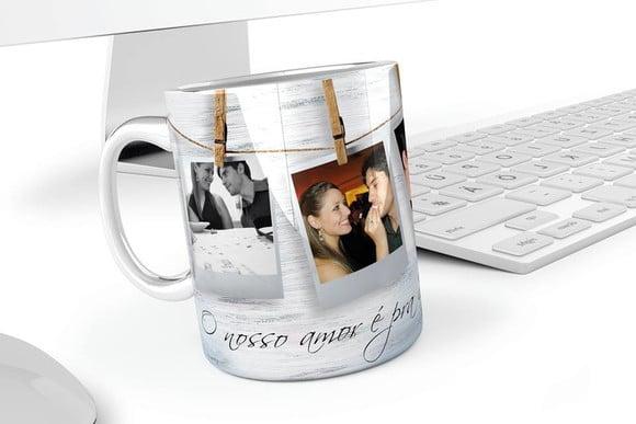 Caneca o nosso amor é pra sempre caneca personalizada casal