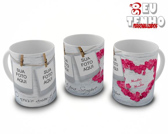 Caneca o nosso amor é pra sempre caneca personalizada casal