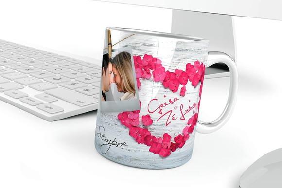 Caneca o nosso amor é pra sempre caneca personalizada casal