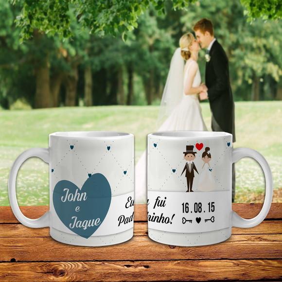 caneca Padrinho ou madrinha Casamento lembrança testemunhas