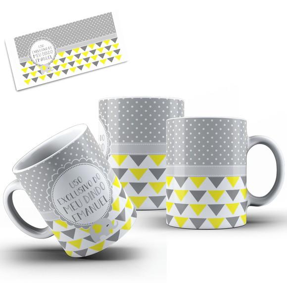 Caneca Padrinhos de Batizado Personalizada Elefantinho