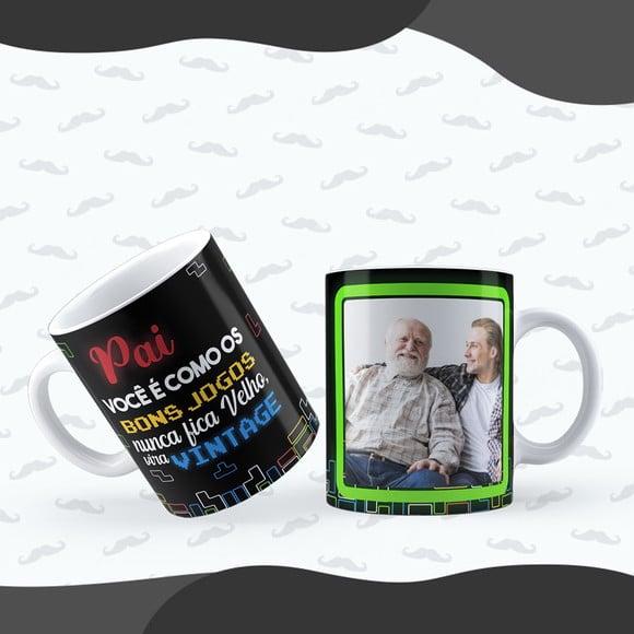 Caneca Pai Vintage Personalizada com Foto do Pai