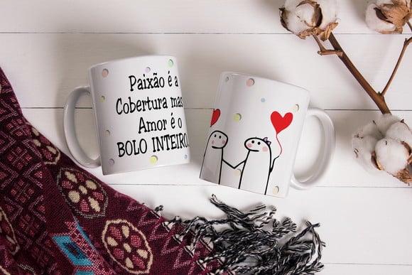 Caneca Paixão É a Cobertura o Amor É o Bolo Inteiro Meme