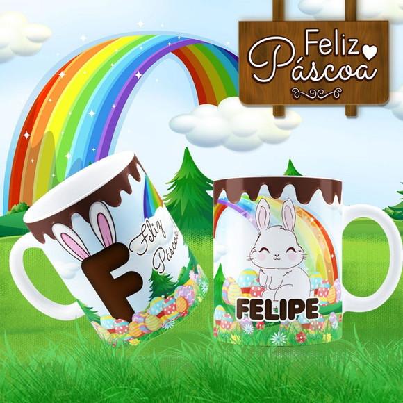Caneca Páscoa Lembrança de Páscoa Lembrancinha Páscoa Nome