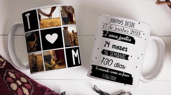 Caneca Personalizada Casal com Fotos Juntos Desde Datas Amor