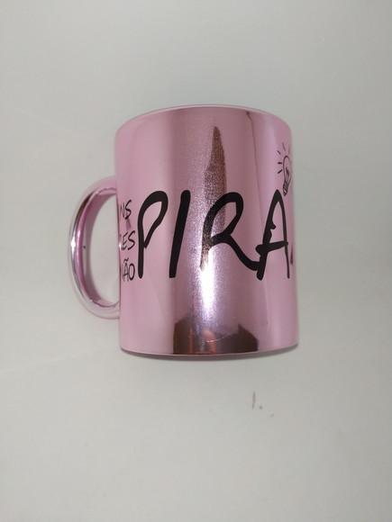 Caneca personalizada cromada inspira respira não pira