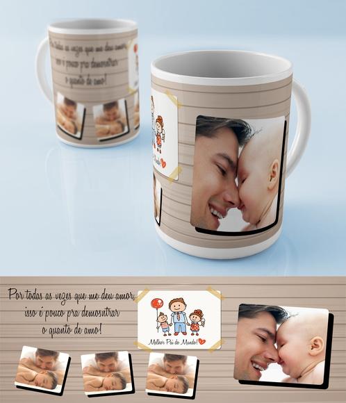 Caneca Personalizada Foto Dia Dos Pais Caneca Cerâmica
