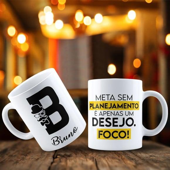 Caneca Personalizada Nome e Frase Caneca Cerâmica