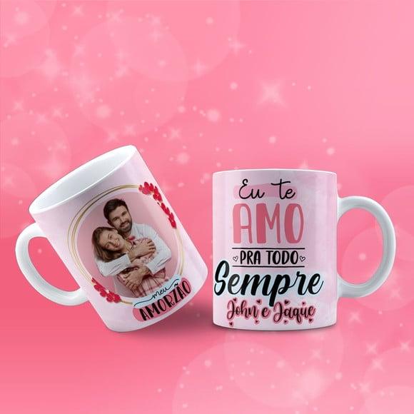Caneca personalizada nome eu te amo para todo sempre