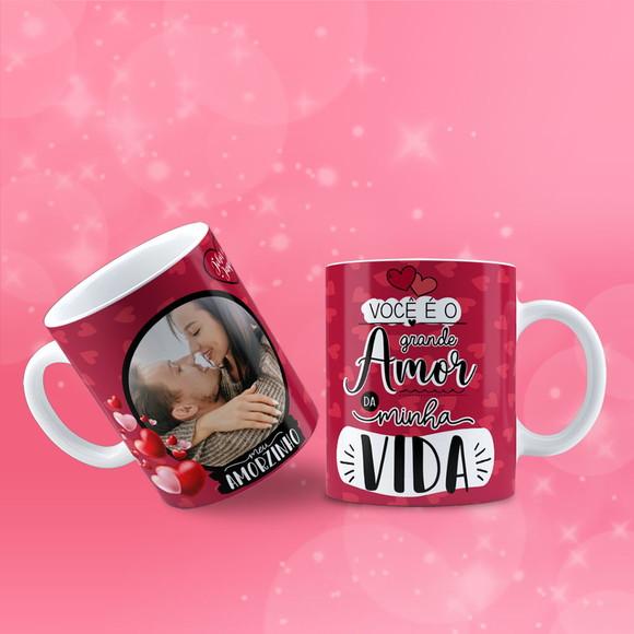Caneca personalizada nome foto casal você é tudo quis